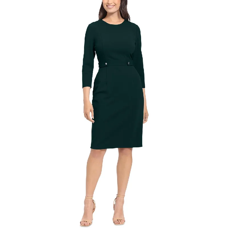 Zippered Dresses for Convenience -London Times Womens Petites Solid  Wear To Work Dress