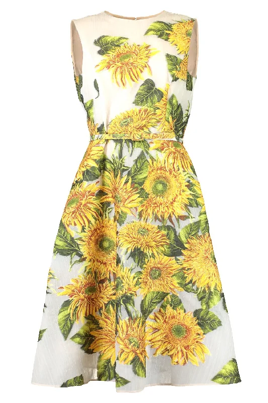 Halter Dresses for Chic Style -Sunflower Fil Coupe Cocktail Dress