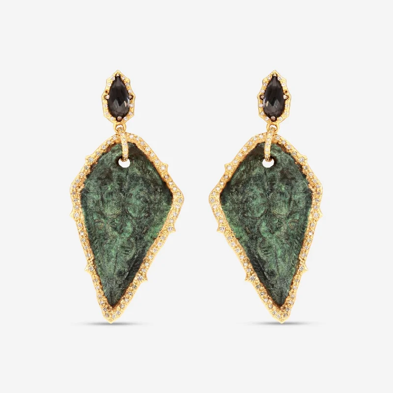 African Drop Earrings with Culture -Armenta Sueno 18K Yellow Gold Diamond Drop Earrings 19850