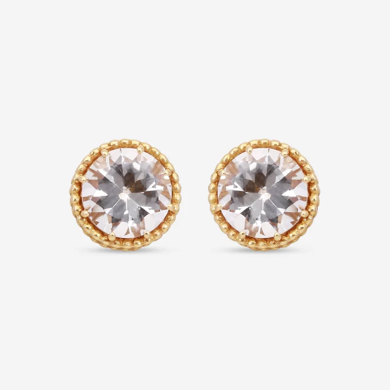 Star Shaped Drop Earrings for Charm -Nanis 18K Yellow Gold Rock Crystal Earrings OA17-560