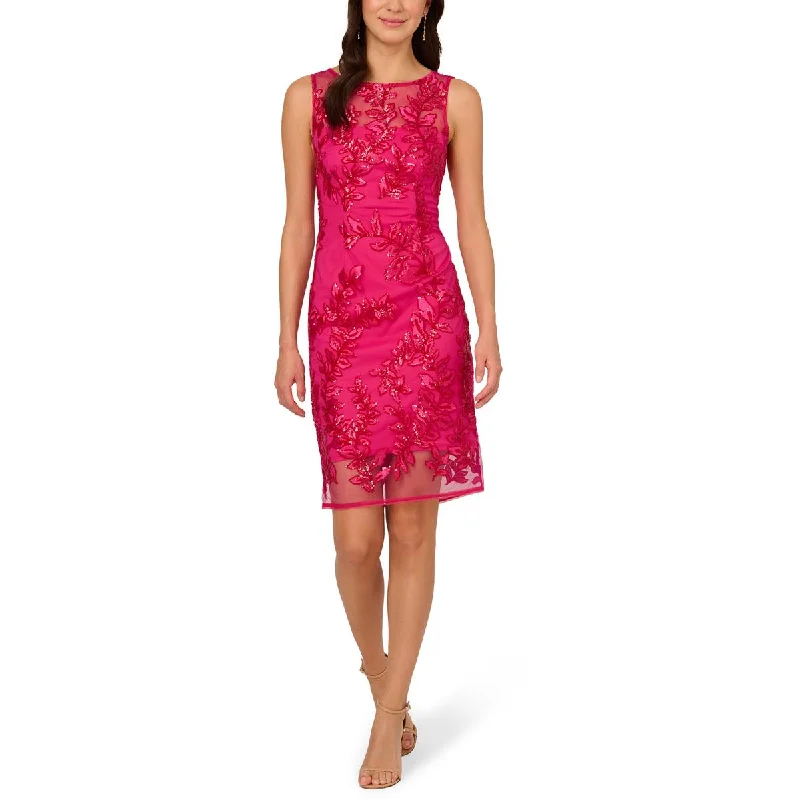 Office Dresses for Business -Adrianna Papell Womens Sequin Embroidered Cocktail And Party Dress