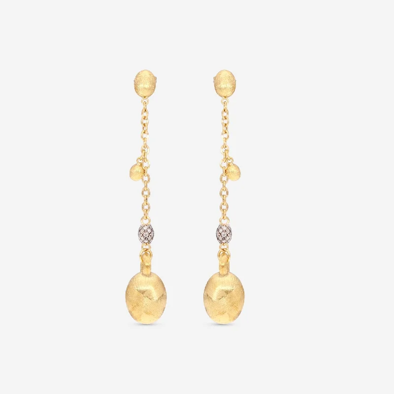 Crystal Drop Earrings for Sparkle -Nanis 18K Yellow Gold Ice Diamond Earrings OS5-538