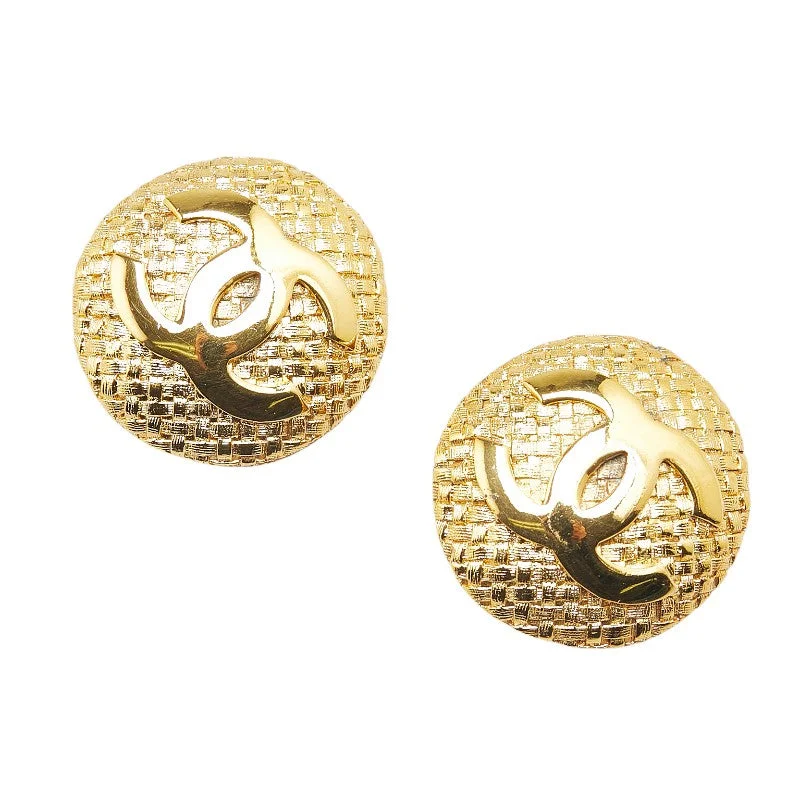 Punk Drop Earrings with Spikes -Chanel Gold Coco Mark Motif Earrings