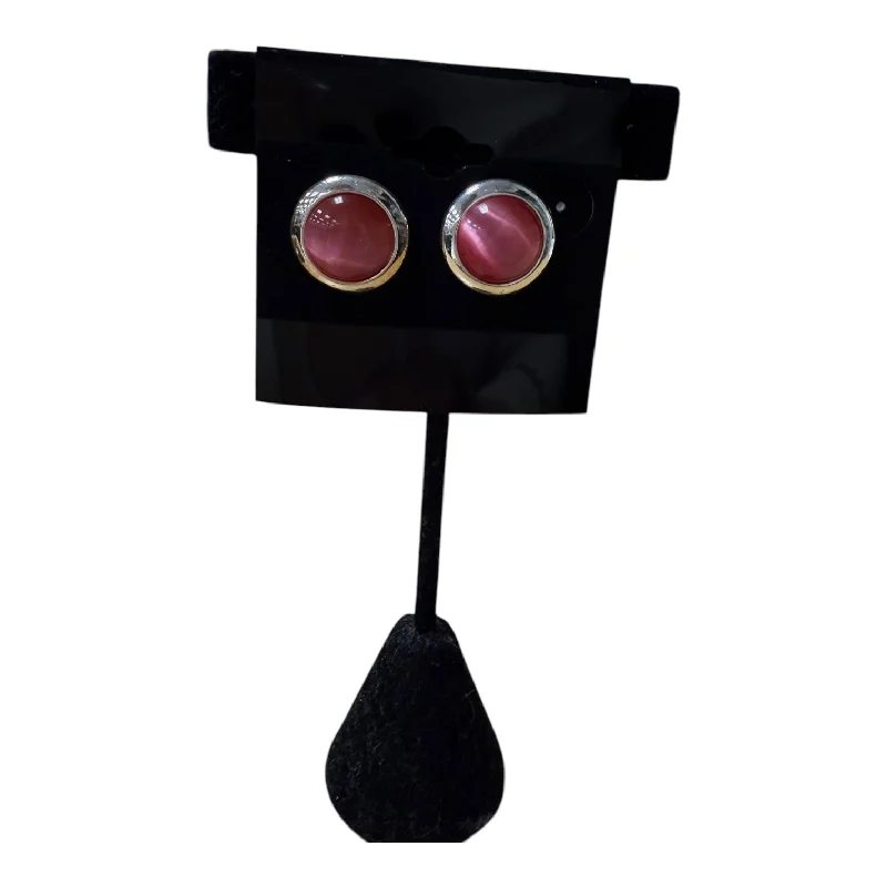 Drop Earrings with Polished Shine -Earrings Stud  In Pink