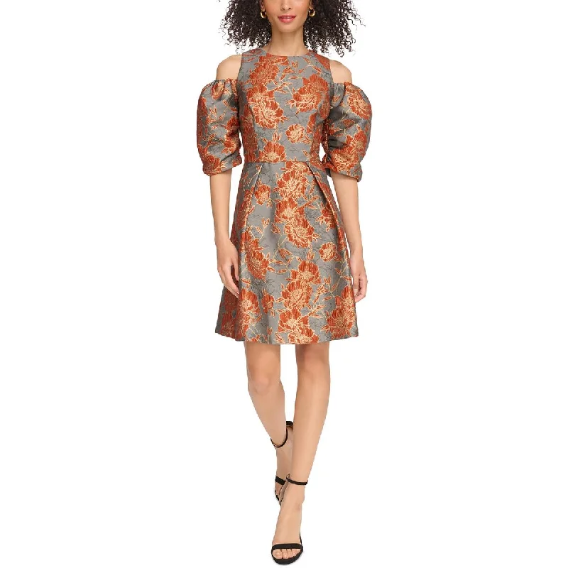 Floral Dresses for Romantic -Vince Camuto Womens Metallic Party Dress Cocktail And Party Dress