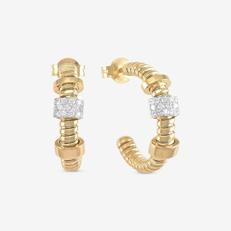 Drop Earrings with Infinity Symbols -K Di Kuore Move 18K Yellow Gold And Diamond Hoop  Earrings 461844