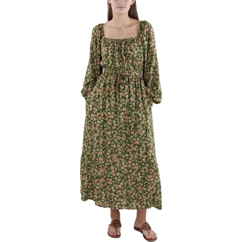 Solid Color Dresses for Simple -Lost + Wander Womens Smocked Tea Length Maxi Dress