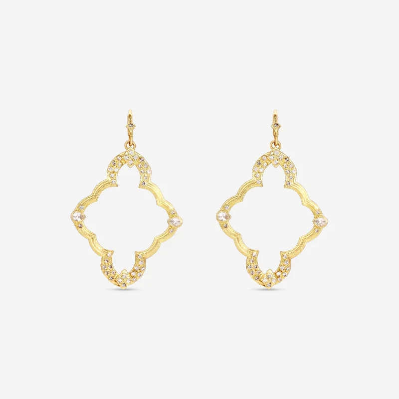 Drop Earrings for Engagement Party -Armenta Sueno 18K Yellow Gold Multistone Dulcinea Drop Earrings 17105