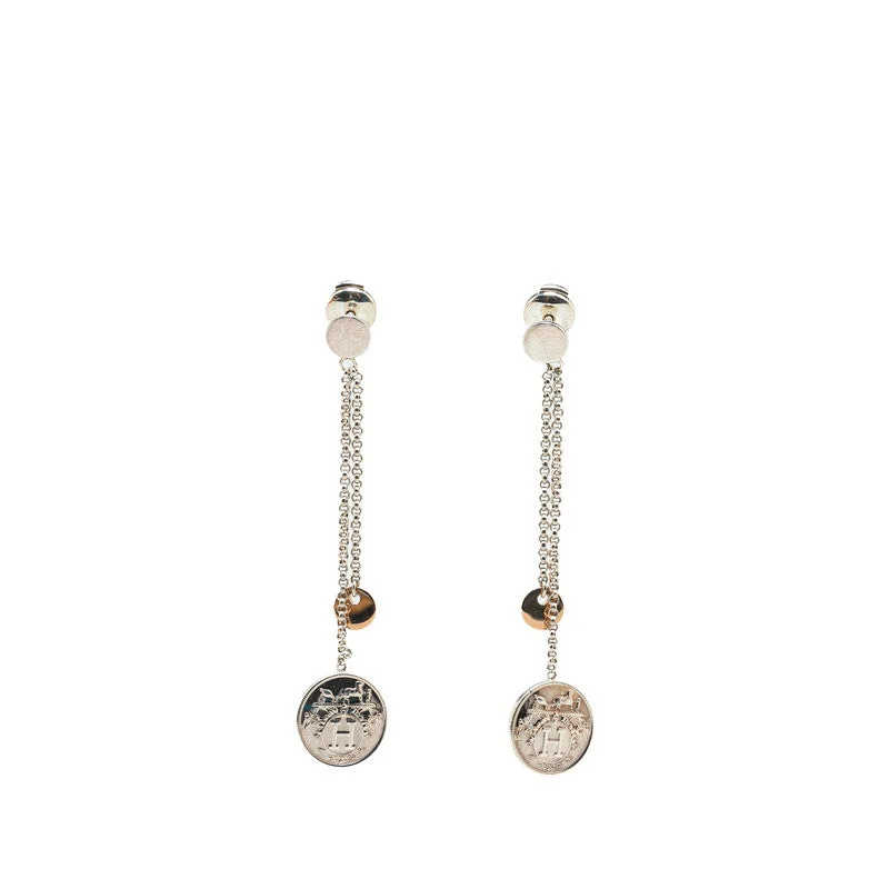 Drop Earrings for Wedding Ceremony -Hermes Silver Pink Gold Earrings