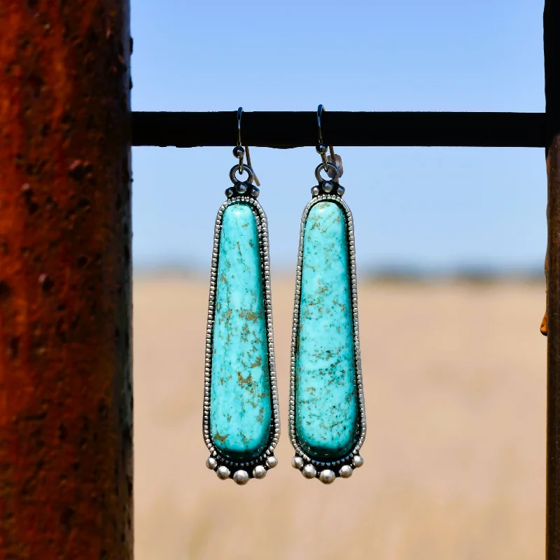 Geometric Drop Earrings for Trend -Longmire Turquoise Earrings