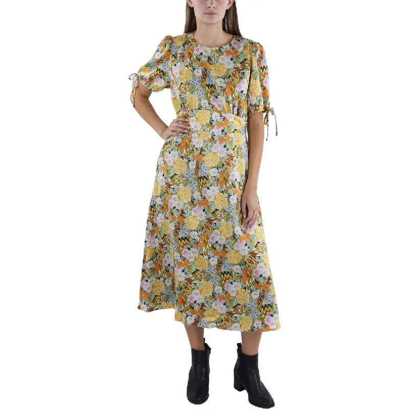 Floral Dresses for Romantic -Lost + Wander Womens Floral Print Mid Calf Midi Dress