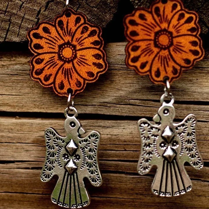 Drop Earrings for Valentine's Day -Desert Tooled Earrings