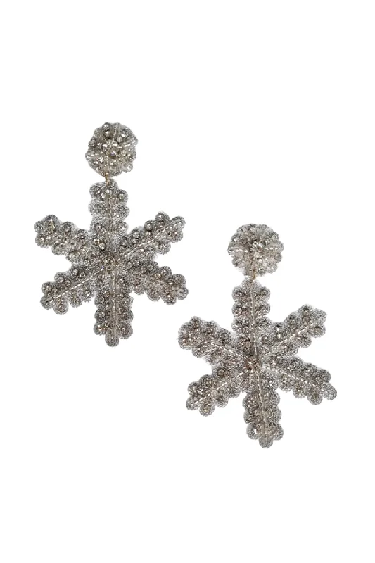 Drop Earrings for Mother's Day -Christmas Silver Snowflake Earrings