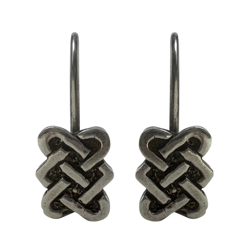 Heart Shaped Drop Earrings for Love -Sterling Silver Celtic Knot Earrings By Unbranded