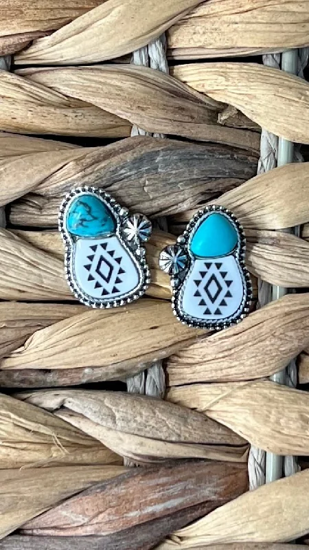 Nickel Free Drop Earrings for Safety -By My Side Turquoise Earrings