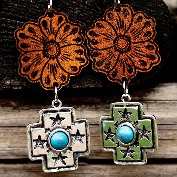 Drop Earrings for Graduation Day -Texas Tooled Earrings