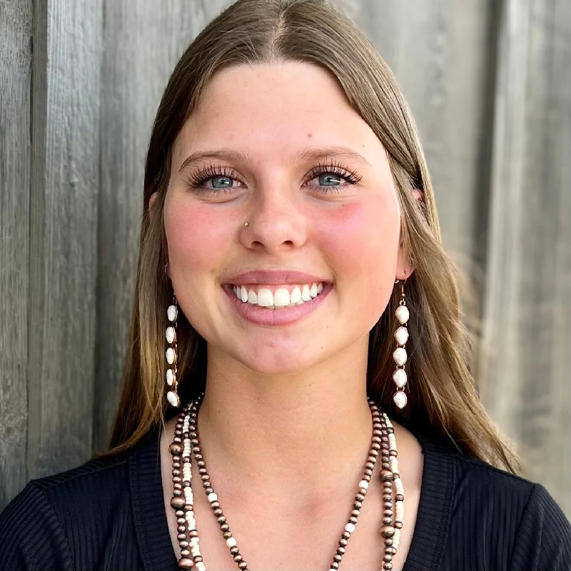 Hippie Drop Earrings with Beads -Linked To Copper Earrings