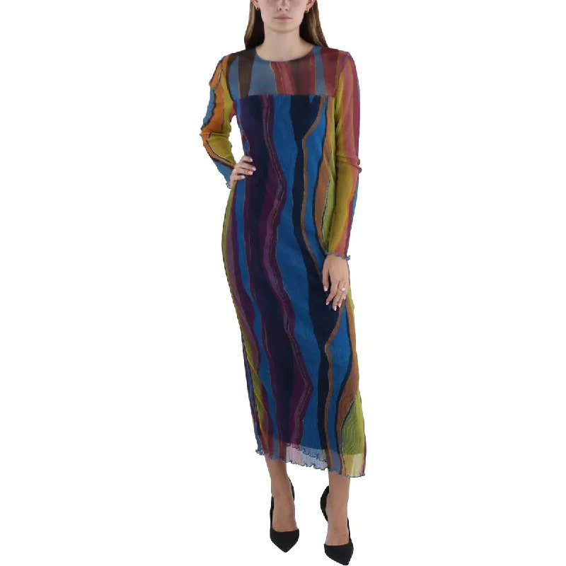 Retro Dresses for Throwback -French Connection Womens Sheer Mid Calf Midi Dress