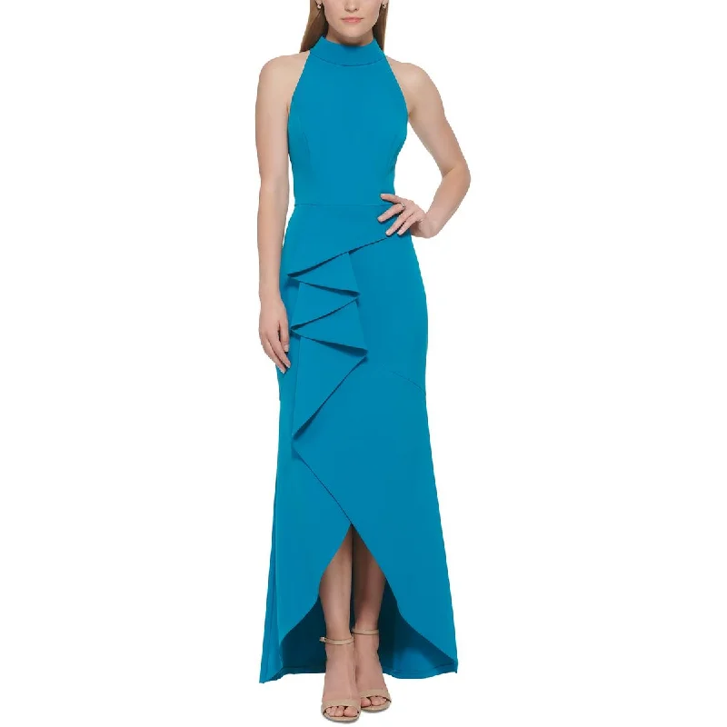 Satin Dresses for Shiny Look -Vince Camuto Womens Full Length Mock Neck Halter Dress