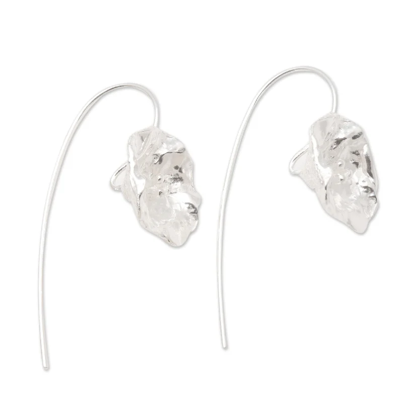 Drop Earrings for Work Attire -Novica Handmade Prairie Primrose Sterling Silver Drop Earrings