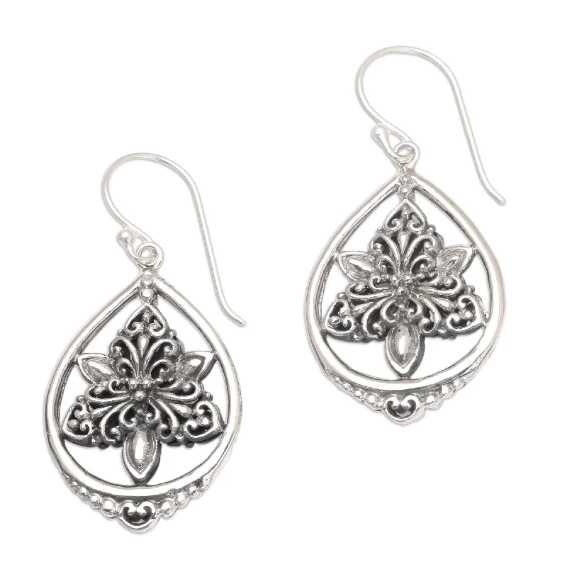 Gemstone Drop Earrings for Color -Novica Handmade Miracle Flower Sterling Silver Dangle Earrings