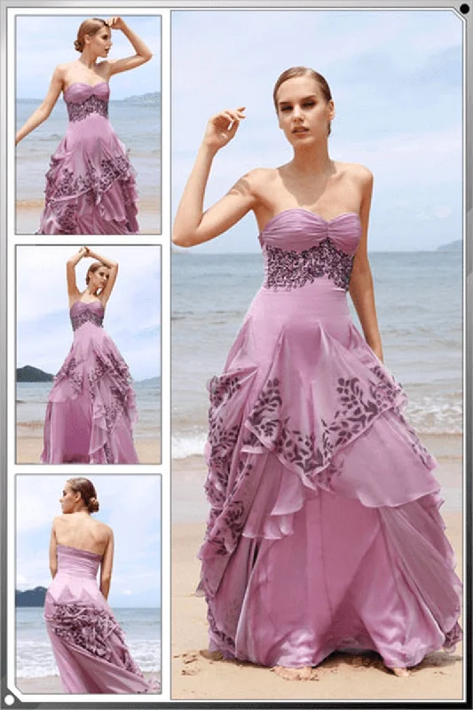 Linen Dresses for Breathable -A-Line Sweetheart Floor Length Sleeveless Beaded Evening Dresses Formal Dresses