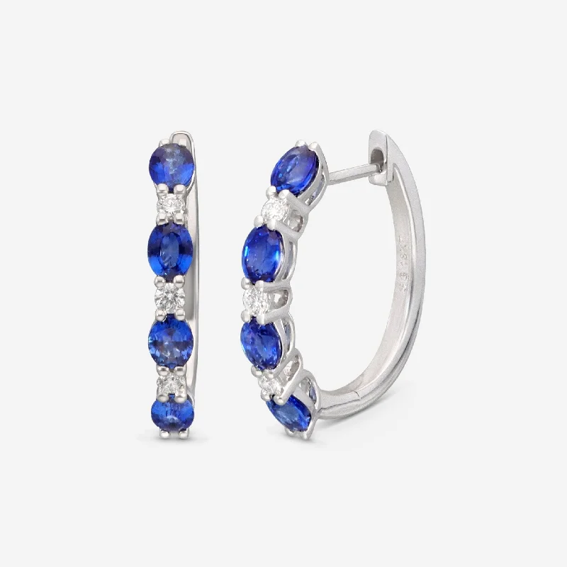 Maximalist Drop Earrings for Bling -Ina Mar 14K White Gold Diamond and 1.81ct.tw Blue Sapphire Earrings IMKGK50