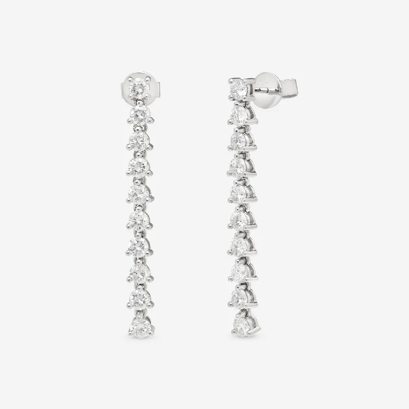 Nickel Free Drop Earrings for Safety -Ina Mar 18K White Gold Diamond 2.05ct.twd Drop Earrings AER-19279