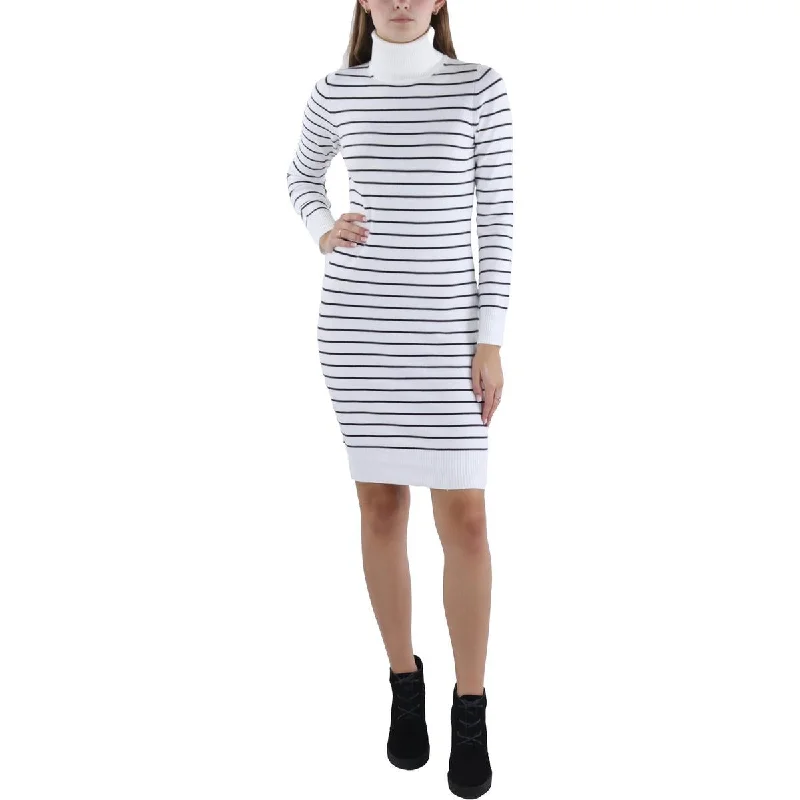 Flared Dresses for Retro -French Connection Womens Striped Knee Length Sweaterdress