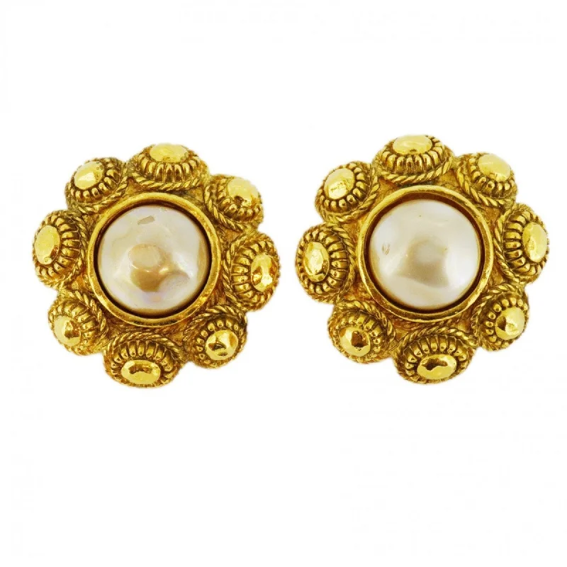 Round Drop Earrings for Classic -Chanel   Plating Clip Earrings (Pre-Owned)