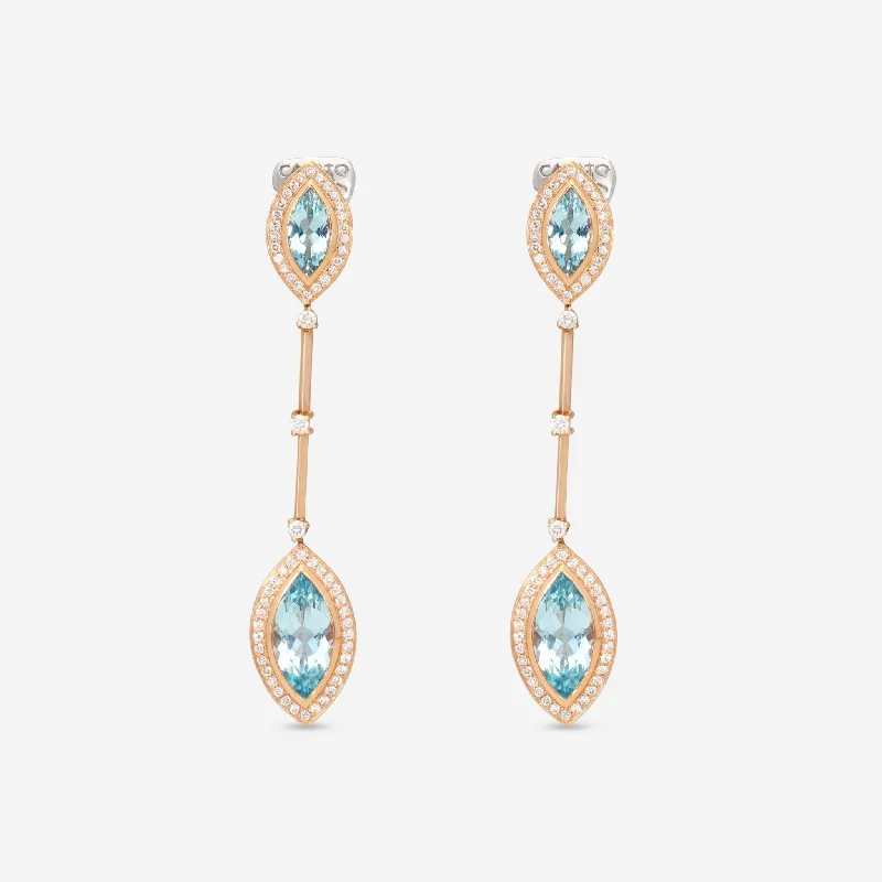 Drop Earrings for Anniversary -Casato 18K Yellow Gold, Topaz and Diamond 1.07ct. tw. Drop Earrings 98771