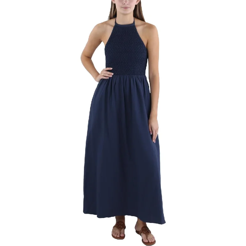 Tie-up Dresses for Decorative -Lost + Wander Womens Smocked Tea Length Maxi Dress