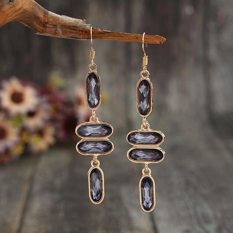 Drop Earrings for Shopping Trip -Alloy Colorful Stone Earrings Drop Jewelry