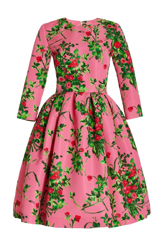 Belted Dresses for Shaping -Printed Long Sleeve Dress