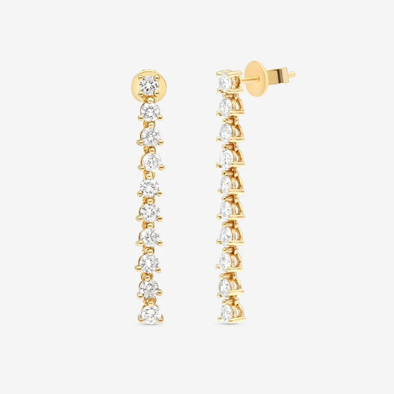 Drop Earrings for Beach Outfit -Ina Mar 18K Yellow Gold Diamond 2.05ct.twd. Drop Earrings AER-19279-Y