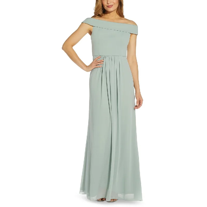 Graduation Dresses for Milestone -Adrianna Papell Womens Pleated Tea Length Evening Dress