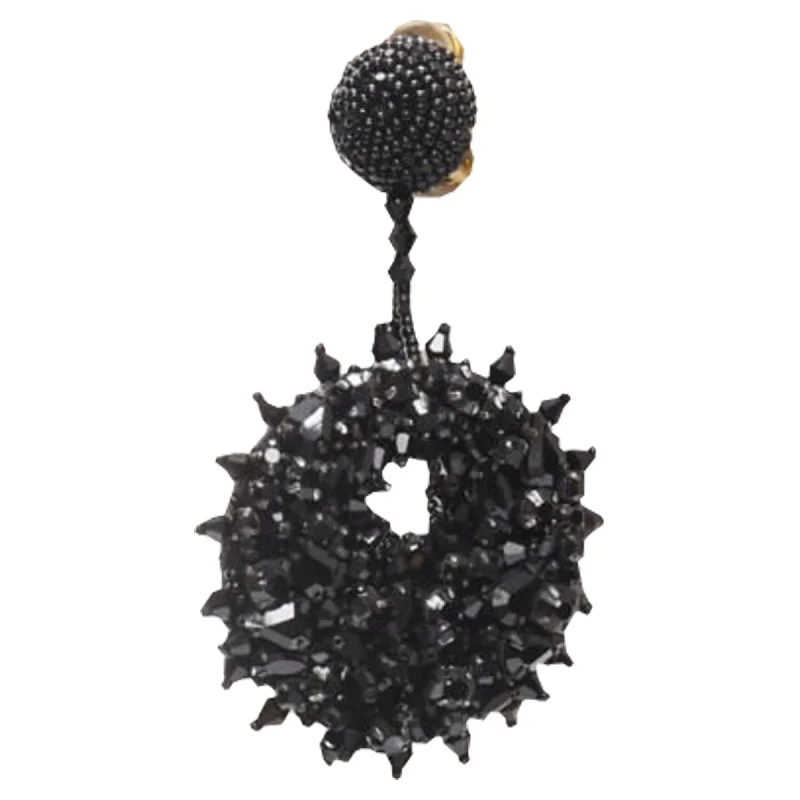 Star Shaped Drop Earrings for Charm -Oscar De La Renta bead statement clip-on earrings