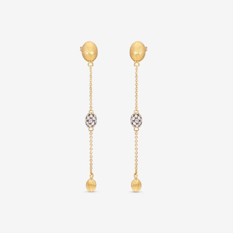 Diamond Drop Earrings for Luxury -Nanis 18K Yellow Gold Earrings OS13-538