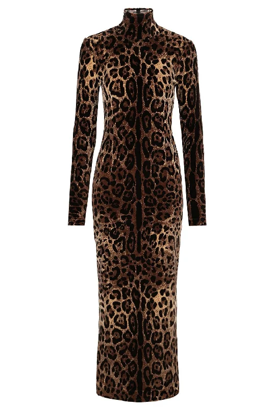 Halter Dresses for Chic Style -Leopard Long Dress