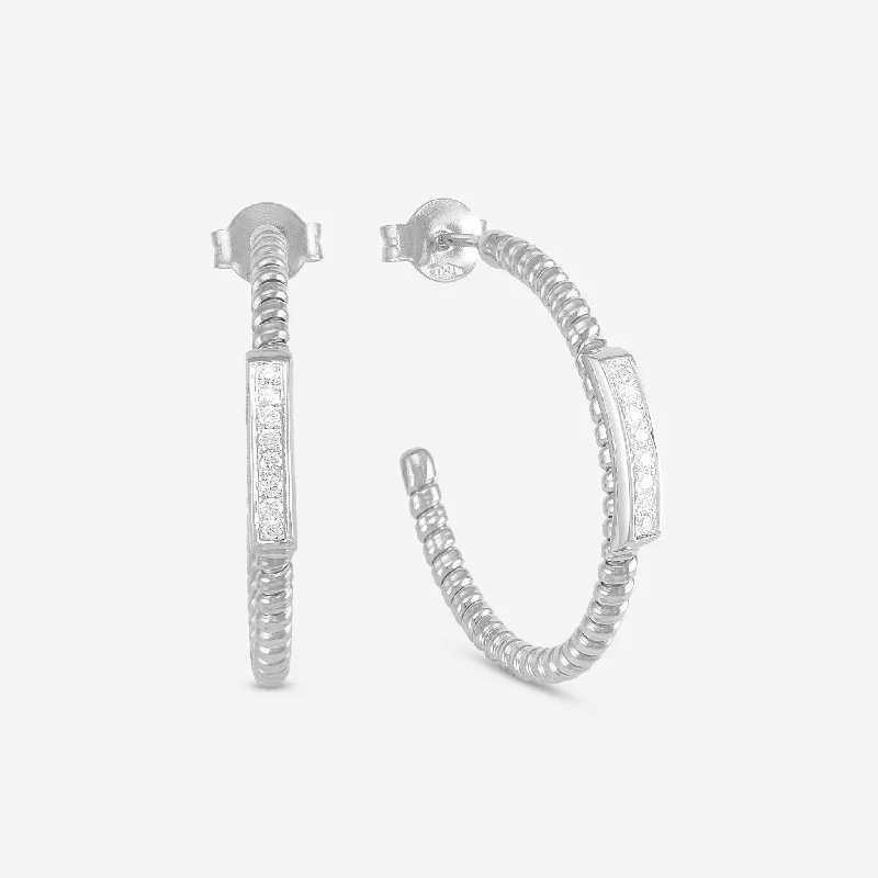 Heavy Duty Drop Earrings for Durability -K Di Kuore Easy 18K White Gold and Diamond Earrings 461792