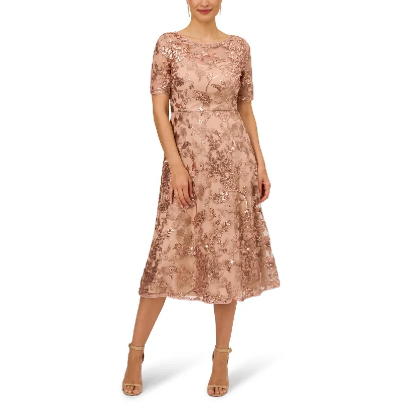 Cocktail Dresses for Party Time -Adrianna Papell Womens Embroidered Sequin Cocktail And Party Dress