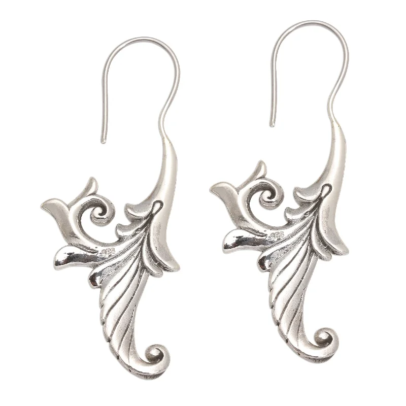 Small Drop Earrings for Delicate -Novica Handmade Ancient Flowers Sterling Silver Drop Earrings