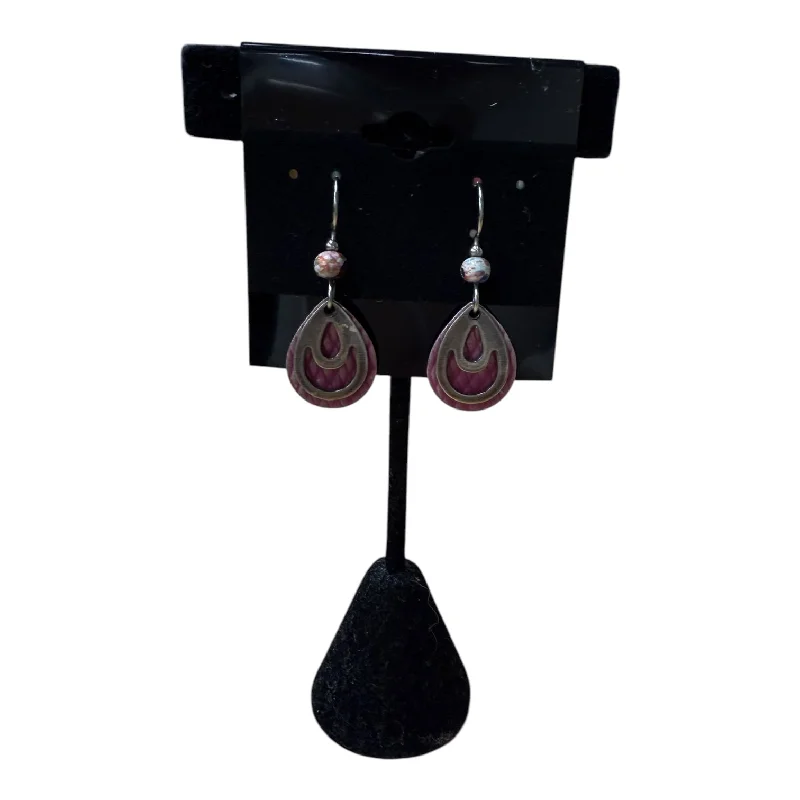 Clip On Drop Earrings for Non Pierced -Earrings Dangle/Drop In Pink & Silver