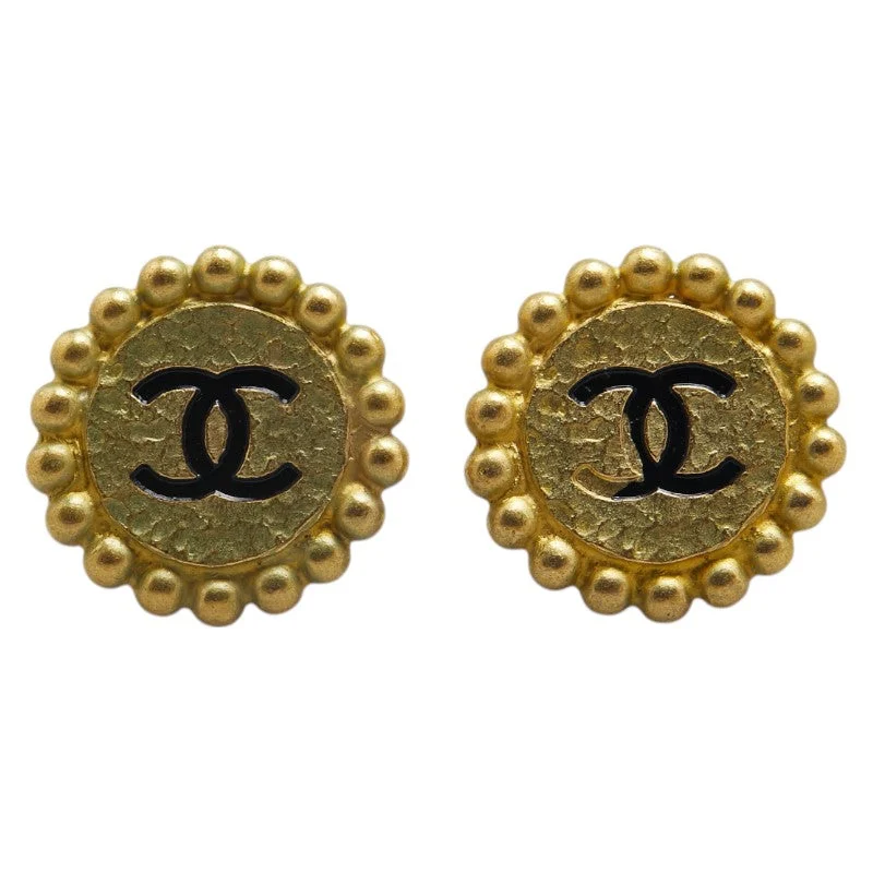 Indian Drop Earrings with Intricacy -Chanel Vintage Coco Mark Earrings Gold