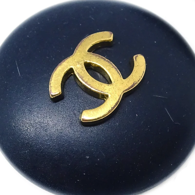 Heavy Duty Drop Earrings for Durability -Chanel 1995 Gold & Black 'CC' Button Earrings