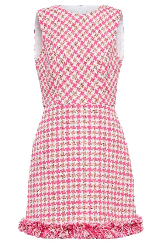 Evening Dresses for Formal Events -Sleeveless Tweed Mini Dress