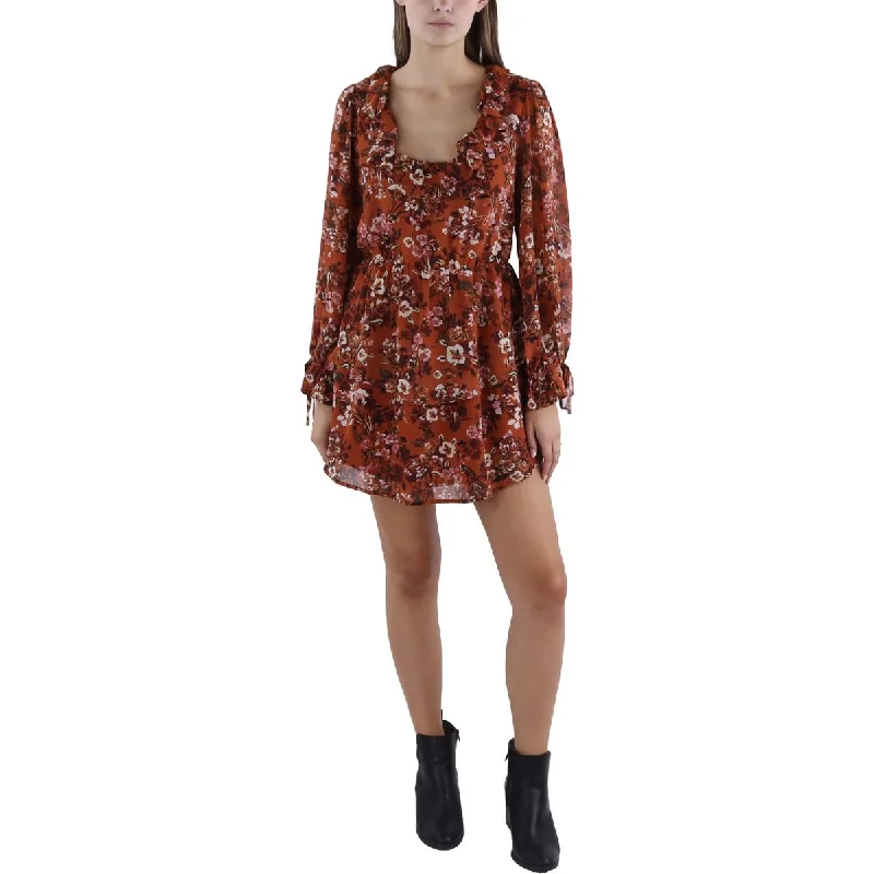 High-waisted Dresses for Flatter -Lost + Wander Womens Floral Print Above Knee Mini Dress