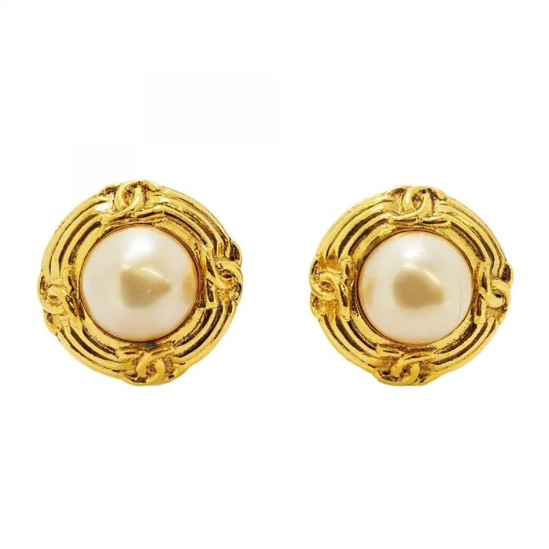 Drop Earrings for School Uniform -Chanel   Plating Clip Earrings (Pre-Owned)