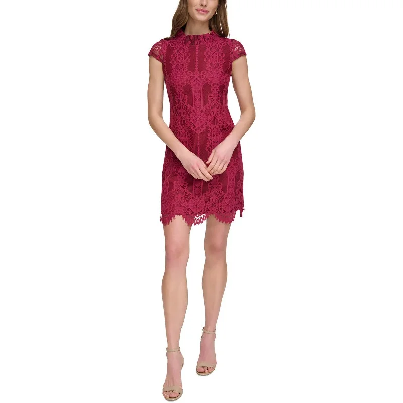 Beaded Dresses for Glamour -Vince Camuto Womens Lace Above Knee Shift Dress