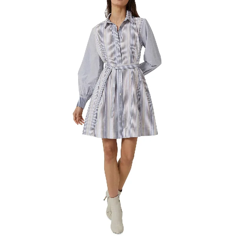 Low-waisted Dresses for Relaxed -French Connection Womens Cotton Above Knee Shirtdress